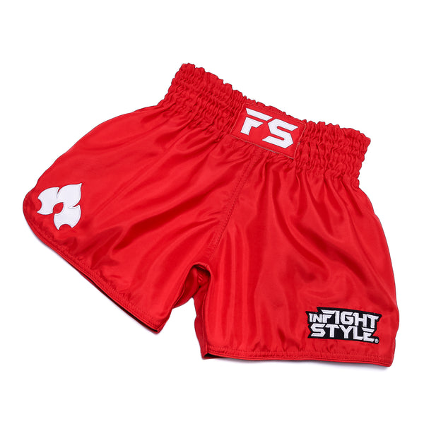 INFIGHT STYLE ボクシングショートパンツ FS Utility Retro Short Red Classic Style | InFightStyle