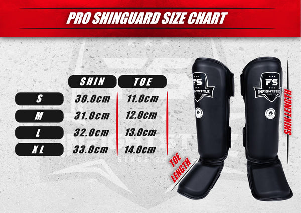Pro Shinguards Semi Black Fight Gear | InFightStyle