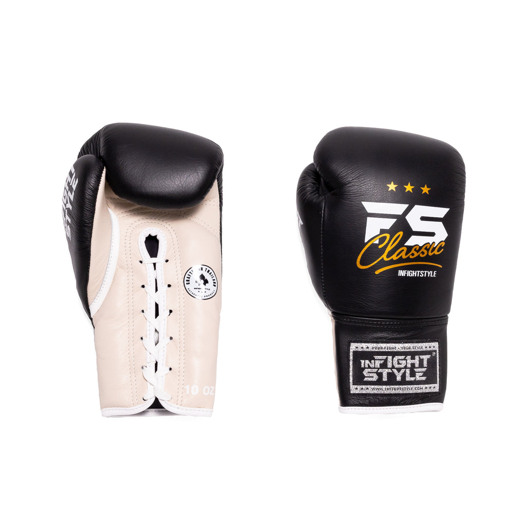 Heritage Lace Up Boxing Gloves - Black