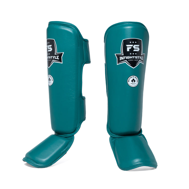 FS Pro Shinguards Leather - Antique Green