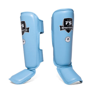 FS Pro Shinguards Leather - Tar Heel Blue