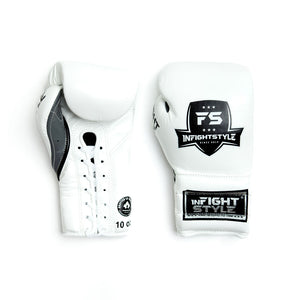 FS Mexithai Lace Up Boxing Gloves - White