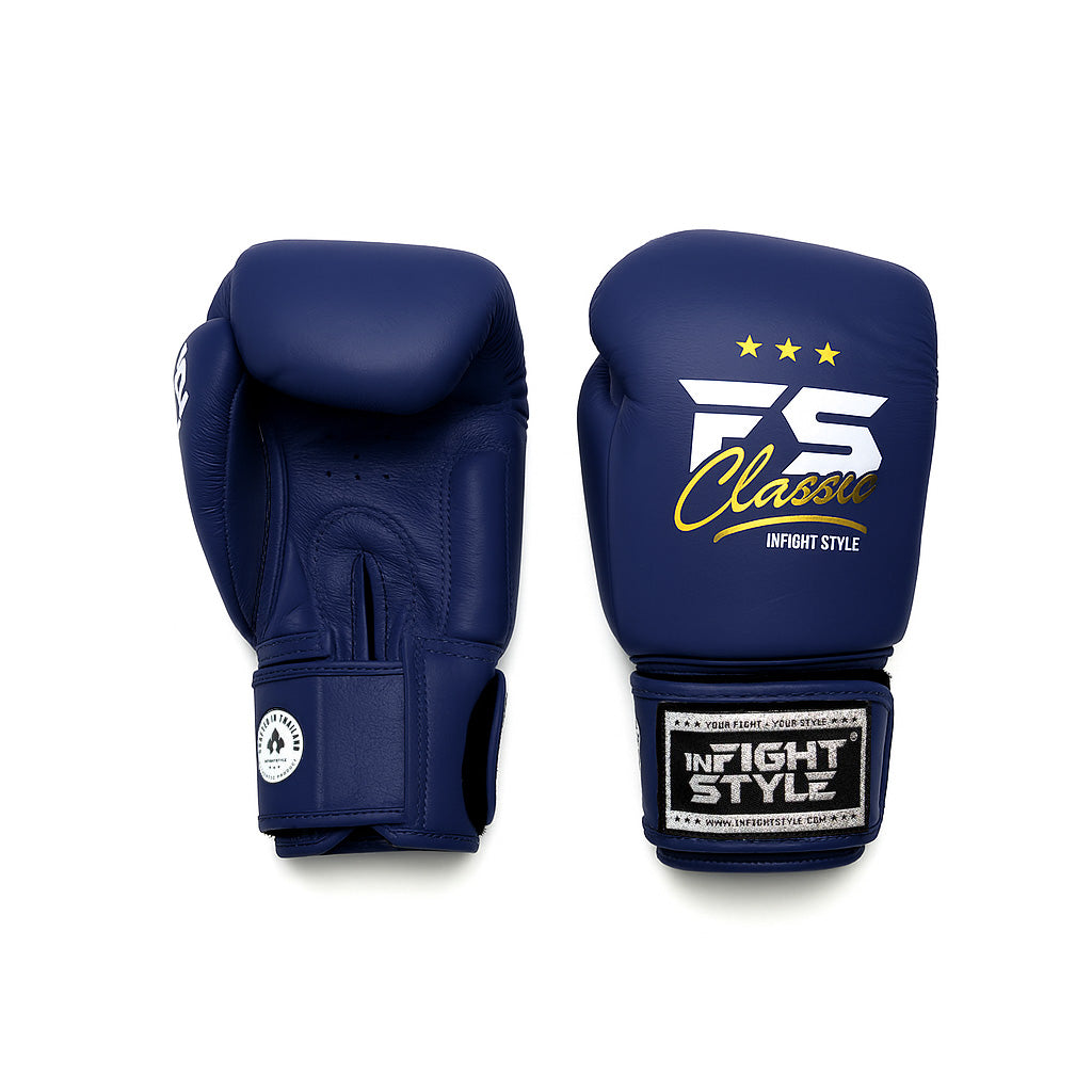 FS Classic Muay Thai Boxing Gloves - Navy Blue