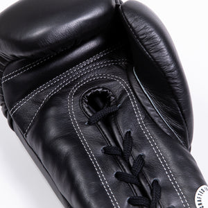 InFightStyle Lace Up Boxing Gloves - Black - InFightStyle Muay Thai Gear, Boxing Gloves