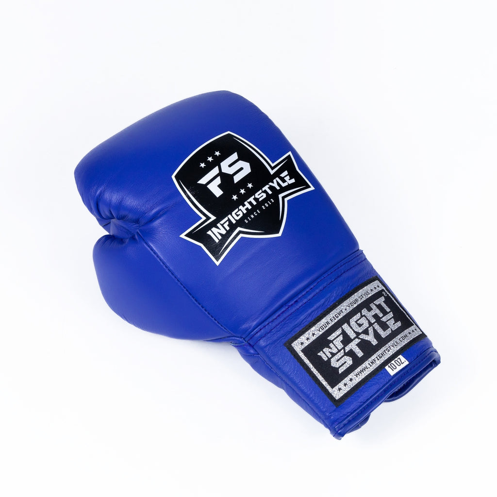 InFightStyle Lace Up Boxing Gloves - Blue