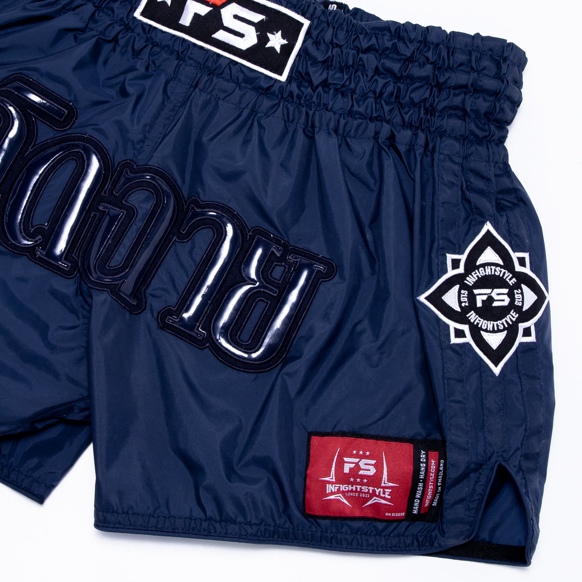 InFight Style ボクシングショーツ M 黒/青 Best Selection of Retro Muay Thai Shorts | InFightStyle