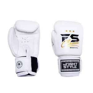 FS Classic Muay Thai Boxing Gloves - White