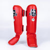 FS Pro Shinguards Leather - Red