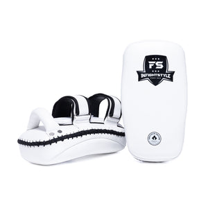 FS Curved Double Leather Kickpad - White/White