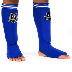 Cloth Elastic Shinguards - Blue